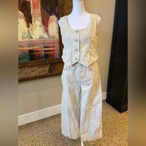 High Rise Cream Jeans